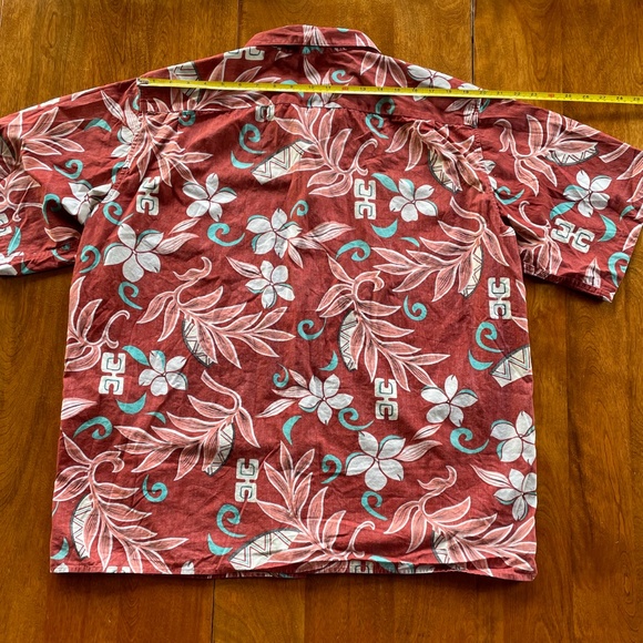 Floral Hawaiian shirt Men's XXL100% cotton button down  rust white aqua black - Picture 2 of 8